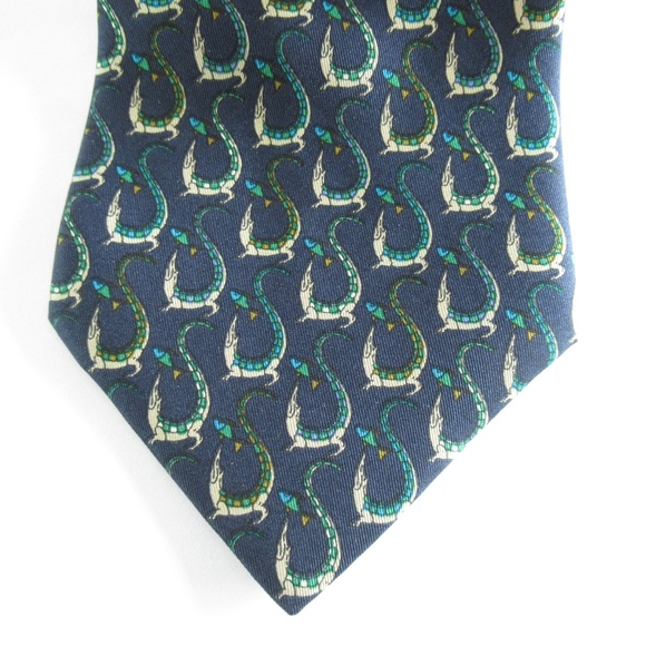 SOLD Salvatore Ferragamo Tie Alligator Crocodile - Picture 4 of 5